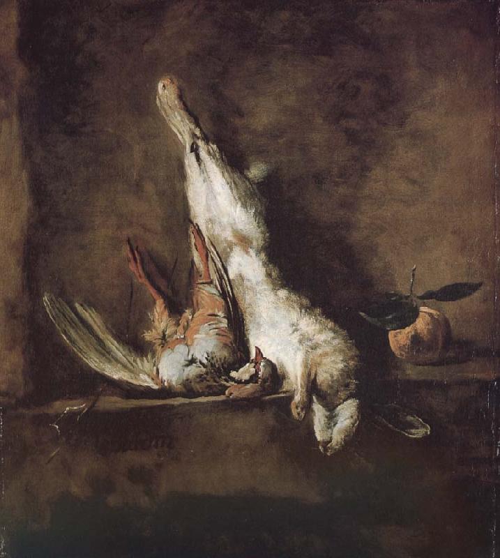 Jean Baptiste Simeon Chardin Orange red partridge and rabbit oil painting picture